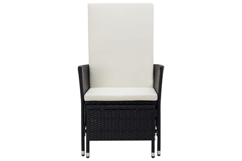 Loungesæt til haven 2 dele med hynder polyrattan sort - Sort - Havemøbler - Loungemøbler - Loungesæt