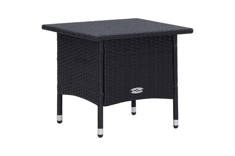 Loungesæt til haven 2 dele med hynder polyrattan sort - Sort - Havemøbler - Loungemøbler - Loungesæt