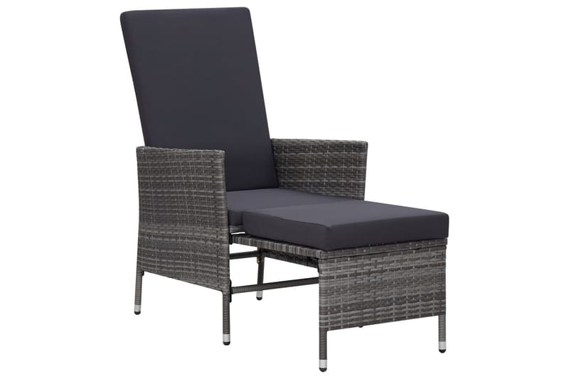 Loungesæt til haven 2 dele med hynder polyrattan grå - Grå - Havemøbler - Loungemøbler - Loungesæt