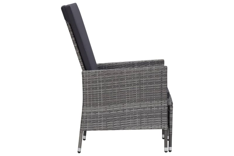 Loungesæt til haven 2 dele med hynder polyrattan grå - Grå - Havemøbler - Loungemøbler - Loungesæt