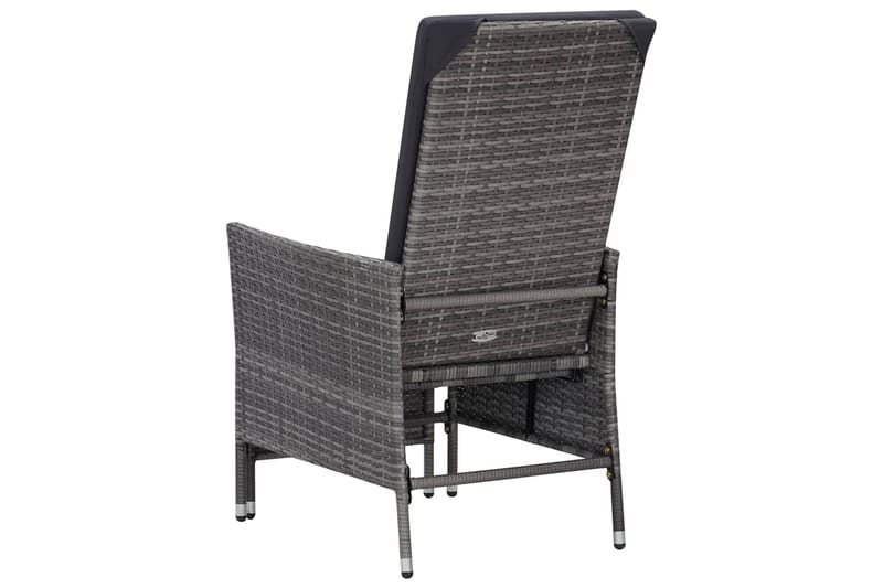 Loungesæt til haven 2 dele med hynder polyrattan grå - Grå - Havemøbler - Loungemøbler - Loungesæt