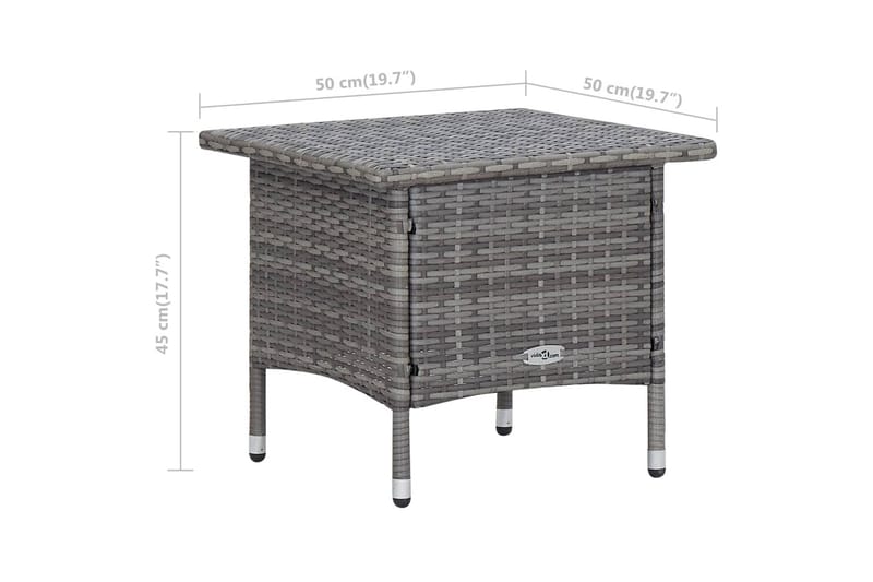 Loungesæt til haven 2 dele med hynder polyrattan grå - Grå - Havemøbler - Loungemøbler - Loungesæt