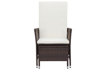 Loungesæt til haven 2 dele med hynder polyrattan brun - Brun - Havemøbler - Loungemøbler - Loungesæt
