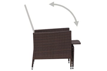 Loungesæt til haven 2 dele med hynder polyrattan brun - Brun - Havemøbler - Loungemøbler - Loungesæt