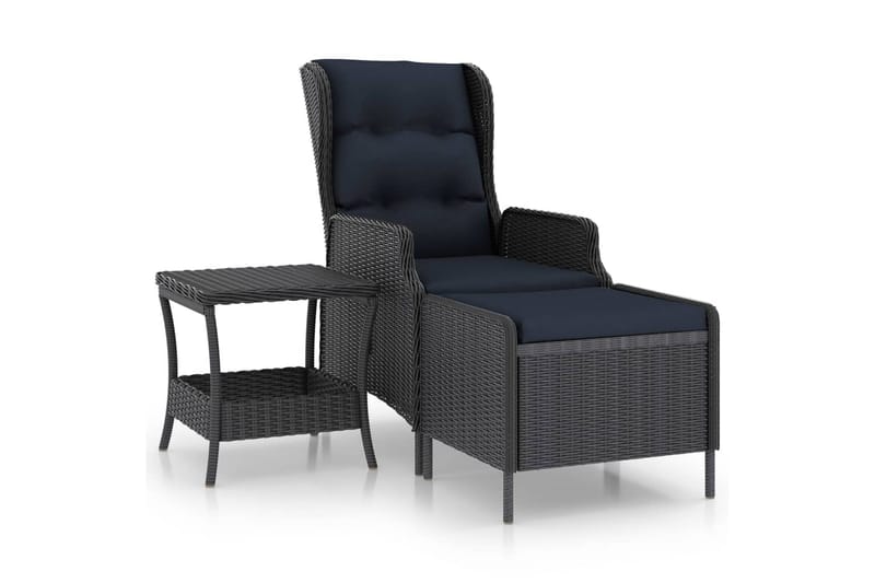 Loungesæt Til Haven 2 Dele Med Hynder Polyrattan Mørkegrå - Grå - Havemøbler - Loungemøbler - Loungesæt