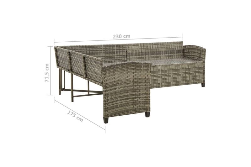 loungesæt til haven 2 dele med hynder polyrattan grå - Grå - Havemøbler - Loungemøbler - Loungesæt