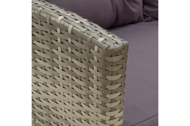 loungesæt til haven 2 dele med hynder polyrattan grå - Grå - Havemøbler - Loungemøbler - Loungesæt