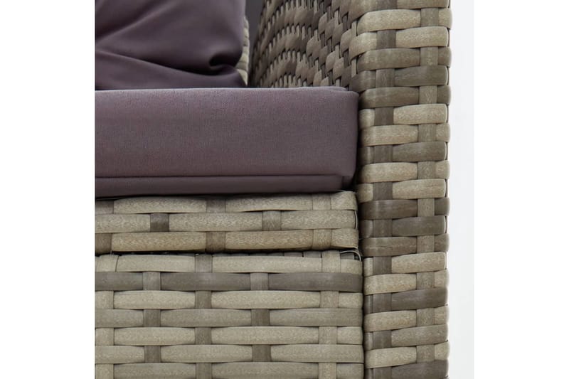 loungesæt til haven 2 dele med hynder polyrattan grå - Grå - Havemøbler - Loungemøbler - Loungesæt