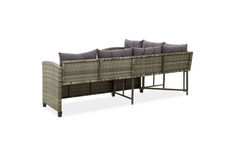 loungesæt til haven 2 dele med hynder polyrattan grå - Grå - Havemøbler - Loungemøbler - Loungesæt