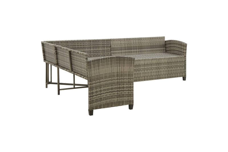 loungesæt til haven 2 dele med hynder polyrattan grå - Grå - Havemøbler - Loungemøbler - Loungesæt