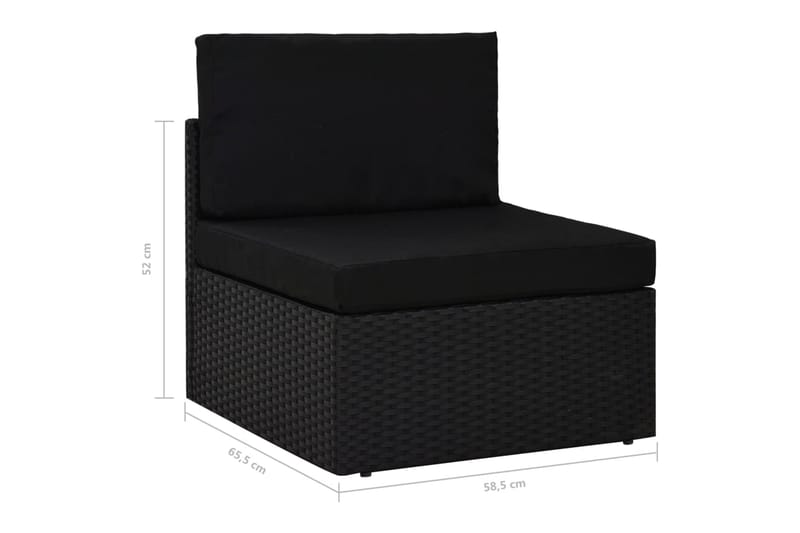 Loungesæt Til Haven 2 Dele Polyrattan Sort - Sort - Havemøbler - Loungemøbler - Loungesæt