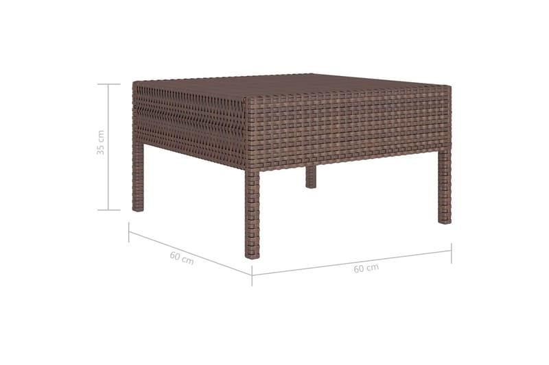 Loungesæt Til Haven 3 Dele Med Hynder Polyrattan Brun - Brun - Havemøbler - Loungemøbler - Loungesæt