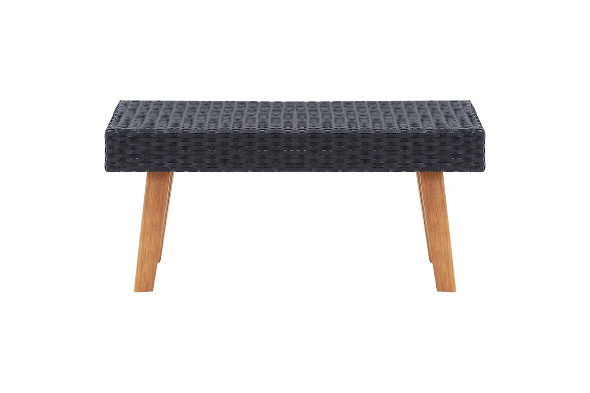 Loungesæt til haven 3 dele med hynder polyrattan sort - Sort - Havemøbler - Loungemøbler - Loungesæt
