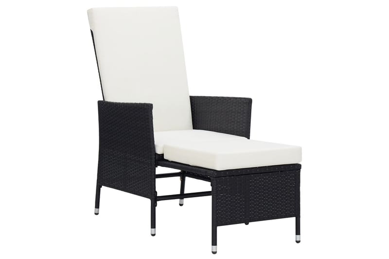 Loungesæt til haven 3 dele med hynder polyrattan sort - Sort - Havemøbler - Loungemøbler - Loungesæt