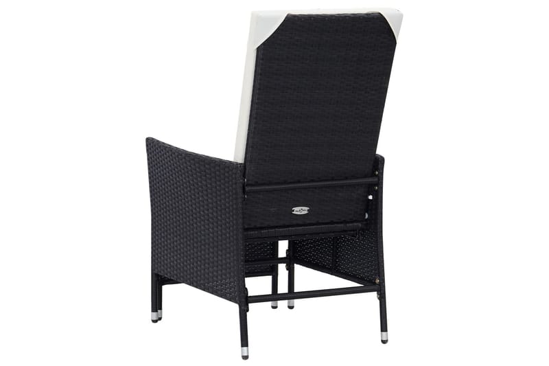 Loungesæt til haven 3 dele med hynder polyrattan sort - Sort - Havemøbler - Loungemøbler - Loungesæt