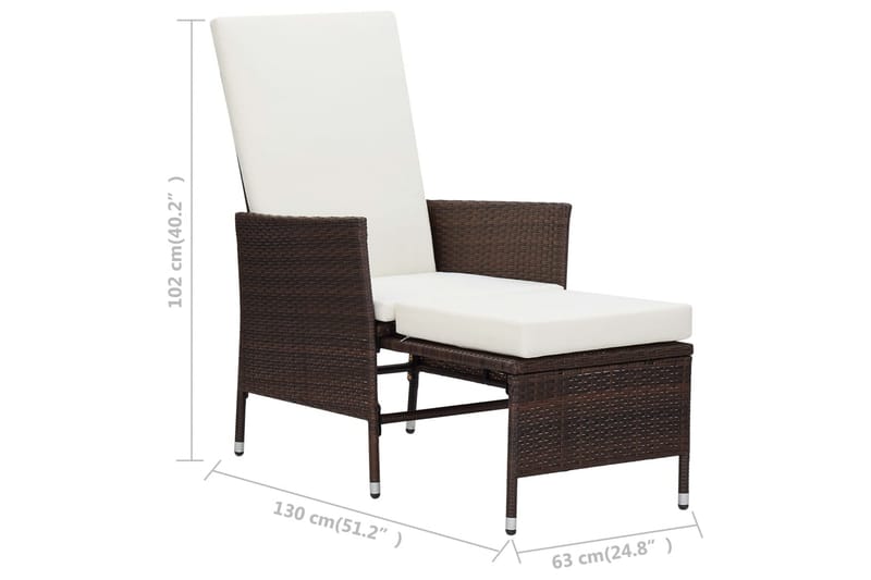 Loungesæt til haven 3 dele med hynder polyrattan brun - Brun - Altanmøbler - Sofagrupper udendørs - Loungesæt
