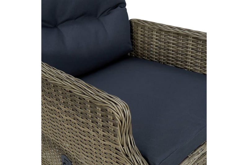 Loungesæt Til Haven 3 Dele Med Hynder Polyrattan Brun - Brun - Havemøbler - Loungemøbler - Loungesæt