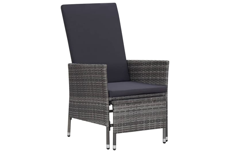 Loungesæt til haven 3 dele med hynder polyrattan grå - Grå - Havemøbler - Loungemøbler - Loungesæt
