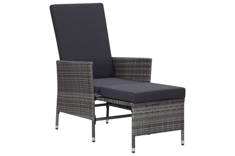 Loungesæt til haven 3 dele med hynder polyrattan grå - Grå - Havemøbler - Loungemøbler - Loungesæt