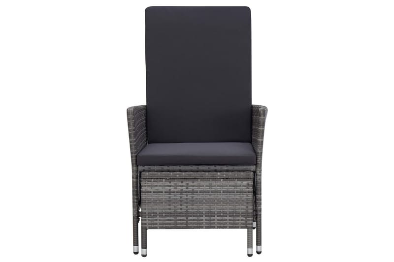 Loungesæt til haven 3 dele med hynder polyrattan grå - Grå - Havemøbler - Loungemøbler - Loungesæt