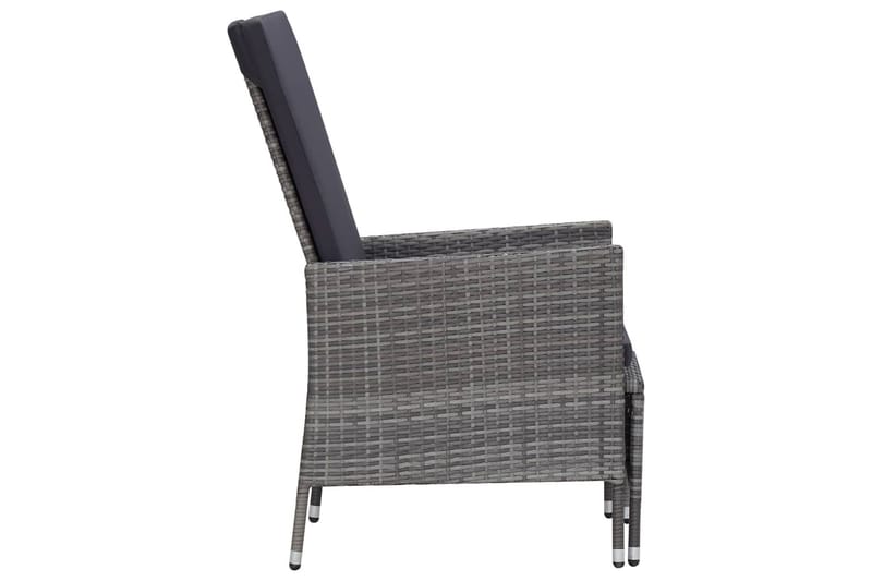 Loungesæt til haven 3 dele med hynder polyrattan grå - Grå - Havemøbler - Loungemøbler - Loungesæt