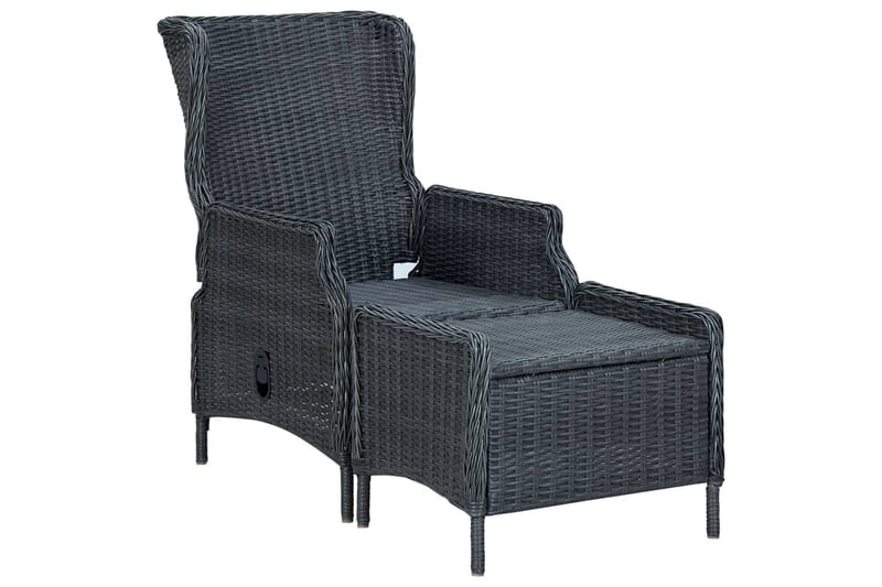 Loungesæt Til Haven 3 Dele Med Hynder Polyrattan Mørkegrå - Grå - Havemøbler - Loungemøbler - Loungesæt