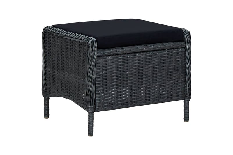 Loungesæt Til Haven 3 Dele Med Hynder Polyrattan Mørkegrå - Grå - Havemøbler - Loungemøbler - Loungesæt