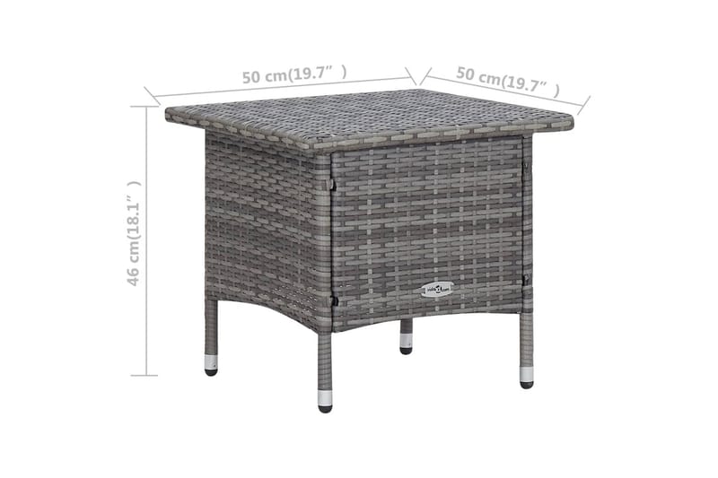 Loungesæt til haven 3 dele med hynder polyrattan grå - Grå - Havemøbler - Loungemøbler - Loungesæt