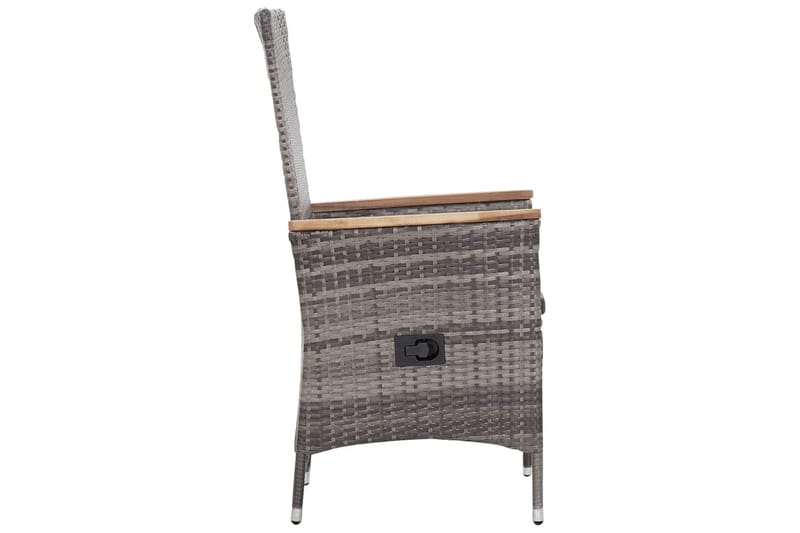 loungesæt til haven 3 dele med hynder polyrattan grå - Grå - Havemøbler - Loungemøbler - Loungesæt