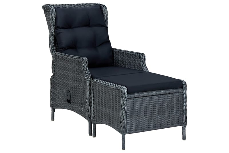 Loungesæt Til Haven 3 Dele Med Hynder Polyrattan Mørkegrå - Grå - Havemøbler - Loungemøbler - Loungesæt