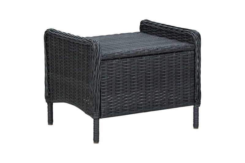 Loungesæt Til Haven 3 Dele Med Hynder Polyrattan Mørkegrå - Grå - Havemøbler - Loungemøbler - Loungesæt