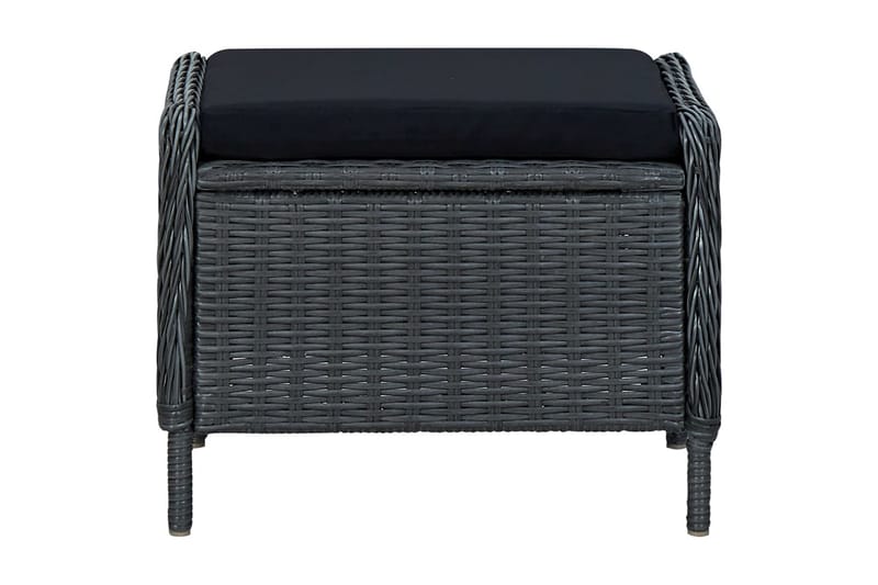 Loungesæt Til Haven 3 Dele Med Hynder Polyrattan Mørkegrå - Grå - Havemøbler - Loungemøbler - Loungesæt