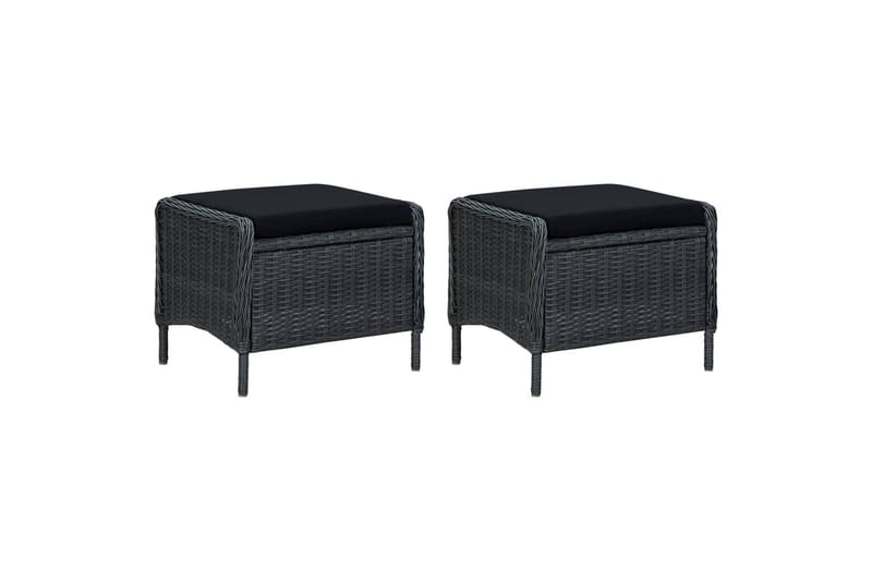 Loungesæt Til Haven 3 Dele Med Hynder Polyrattan Mørkegrå - Grå - Havemøbler - Loungemøbler - Loungesæt