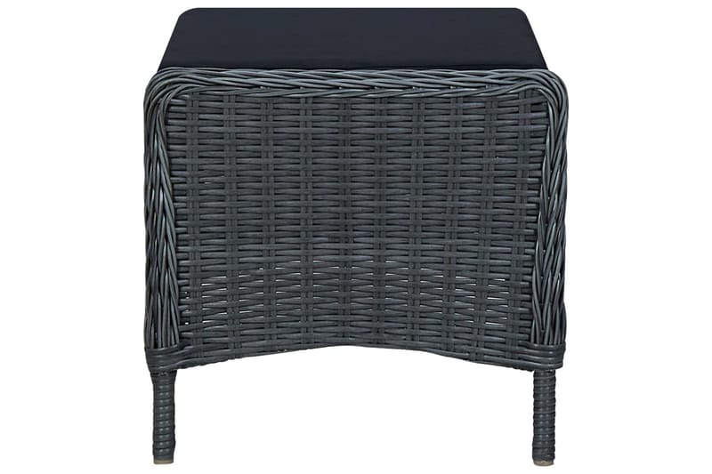 Loungesæt Til Haven 3 Dele Med Hynder Polyrattan Mørkegrå - Grå - Havemøbler - Loungemøbler - Loungesæt