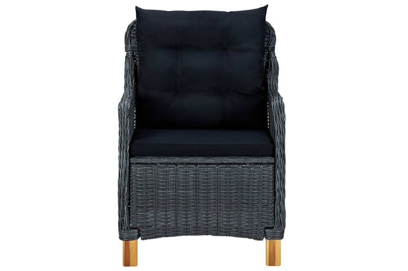 Loungesæt Til Haven 3 Dele Med Hynder Polyrattan Mørkegrå - Grå - Havemøbler - Loungemøbler - Loungesæt