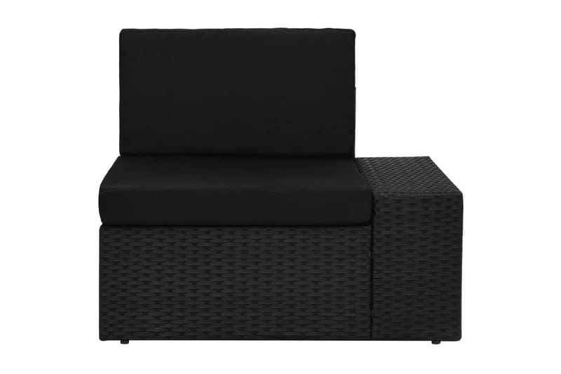 Loungesæt Til Haven 3 Dele Polyrattan Sort - Sort - Havemøbler - Loungemøbler - Loungesæt