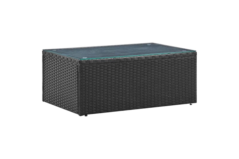 Loungesæt Til Haven 4 Dele med Hynder Polyrattan Sort - Sort - Havemøbler - Loungemøbler - Loungesæt