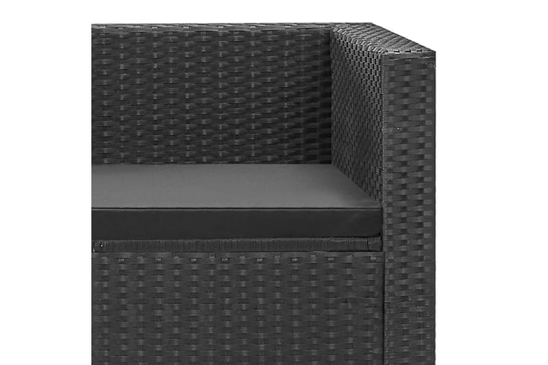 Loungesæt Til Haven 4 Dele med Hynder Polyrattan Sort - Sort - Havemøbler - Loungemøbler - Loungesæt