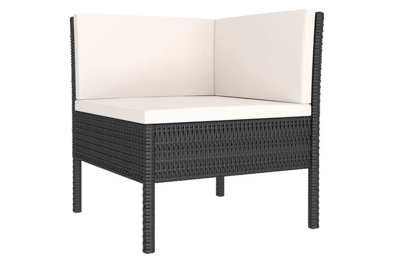 loungesæt til haven 4 dele med hynder polyrattan sort - Sort - Havemøbler - Loungemøbler - Loungesæt