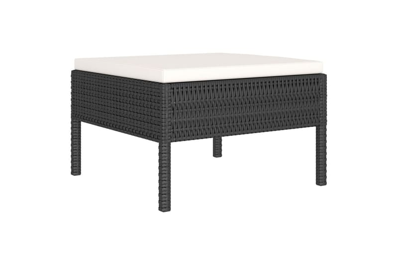 loungesæt til haven 4 dele med hynder polyrattan sort - Sort - Havemøbler - Loungemøbler - Loungesæt