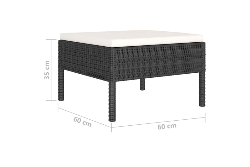 loungesæt til haven 4 dele med hynder polyrattan sort - Sort - Havemøbler - Loungemøbler - Loungesæt