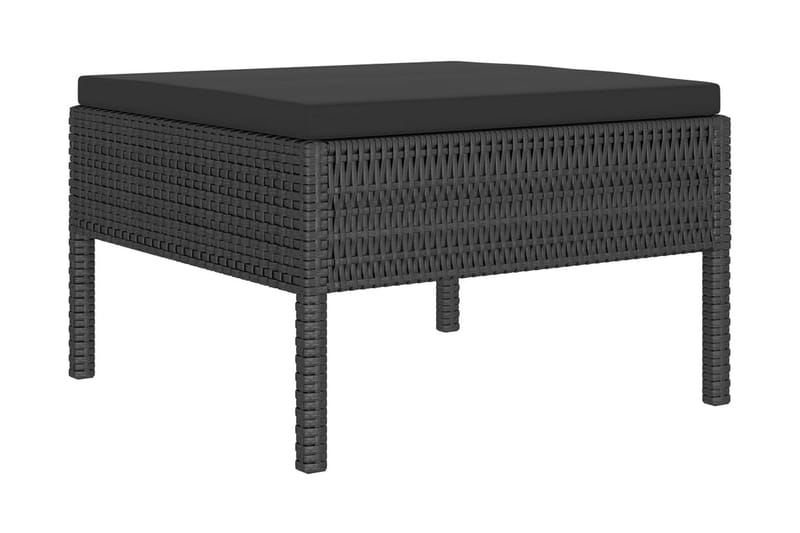 loungesæt til haven 4 dele med hynder polyrattan sort - Sort - Havemøbler - Loungemøbler - Loungesæt