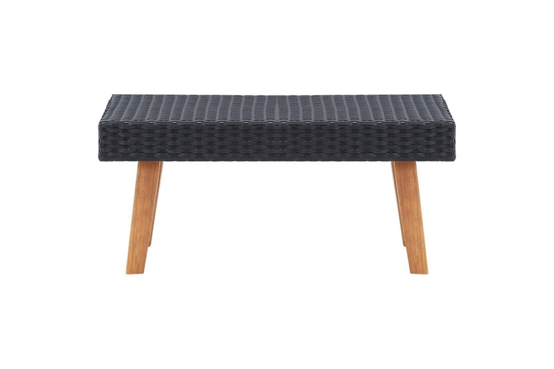 Loungesæt til haven 4 dele med hynder polyrattan sort - Sort - Havemøbler - Loungemøbler - Loungesæt