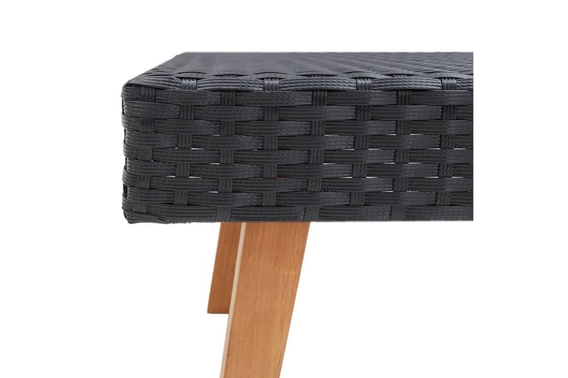 Loungesæt til haven 4 dele med hynder polyrattan sort - Sort - Havemøbler - Loungemøbler - Loungesæt