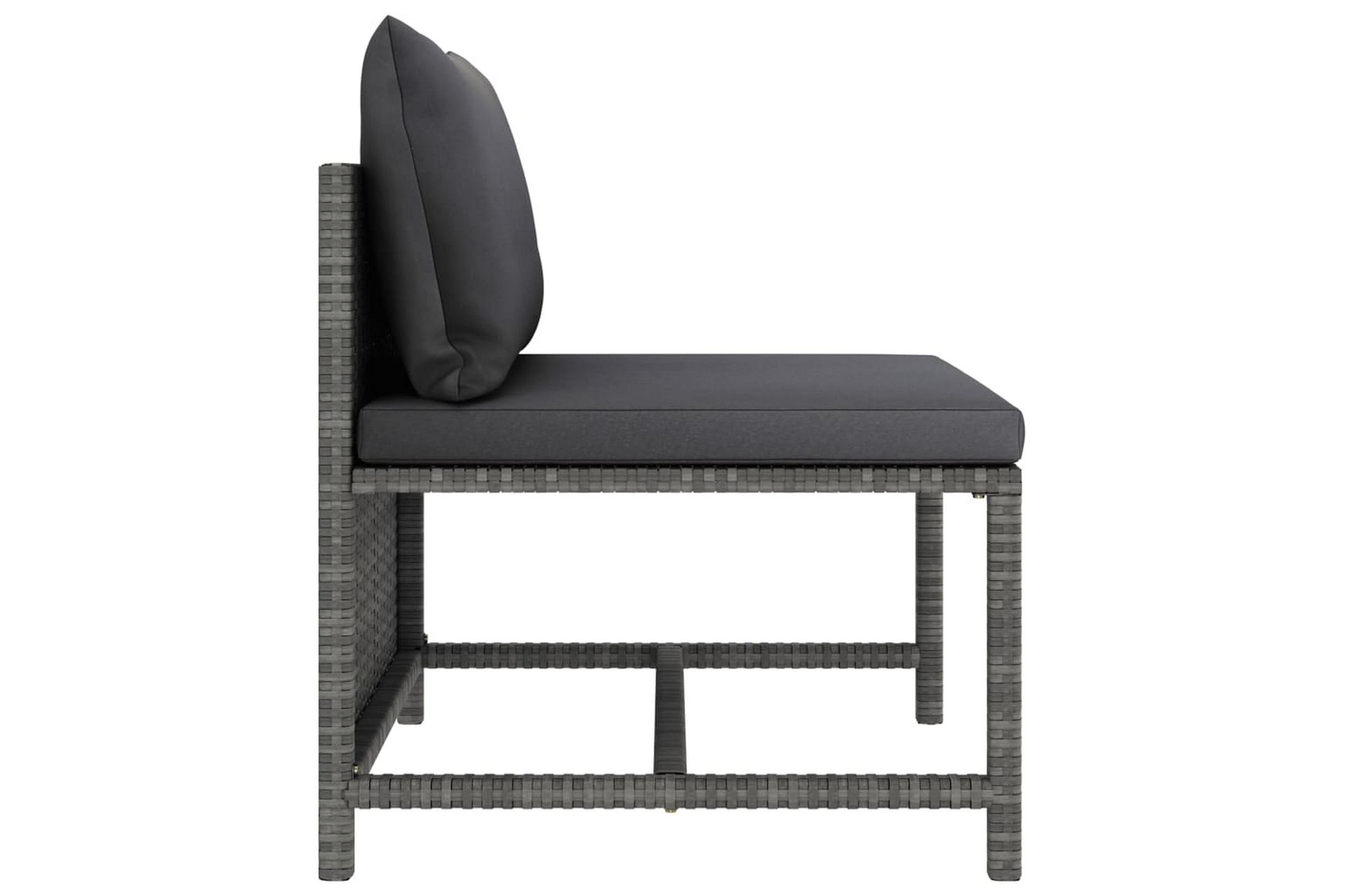 loungesæt til haven 4 dele med hynder polyrattan grå - Grå - Havemøbler - Loungemøbler - Loungesæt