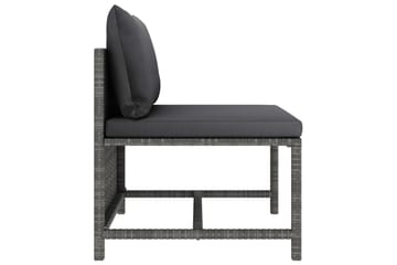 loungesæt til haven 4 dele med hynder polyrattan grå - Grå - Havemøbler - Loungemøbler - Loungesæt