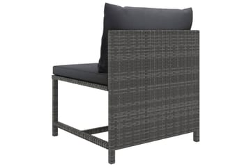 loungesæt til haven 4 dele med hynder polyrattan grå - Grå - Havemøbler - Loungemøbler - Loungesæt