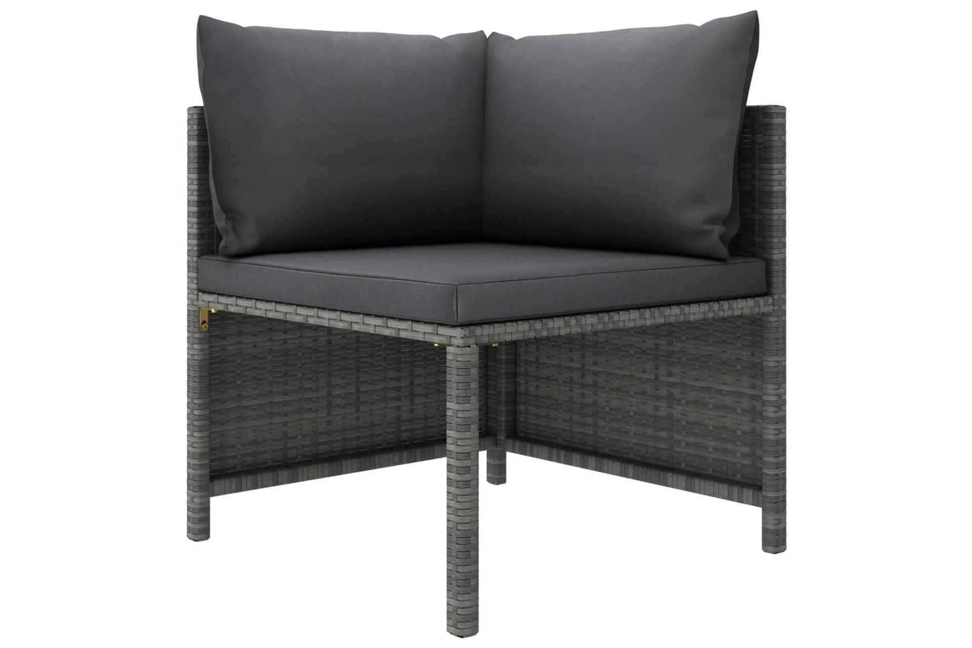 loungesæt til haven 4 dele med hynder polyrattan grå - Grå - Havemøbler - Loungemøbler - Loungesæt
