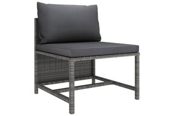 loungesæt til haven 4 dele med hynder polyrattan grå - Grå - Havemøbler - Loungemøbler - Loungesæt