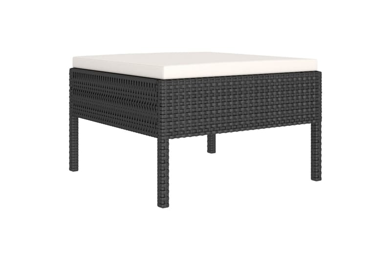 loungesæt til haven 5 dele med hynder polyrattan sort - Sort - Havemøbler - Loungemøbler - Loungesæt